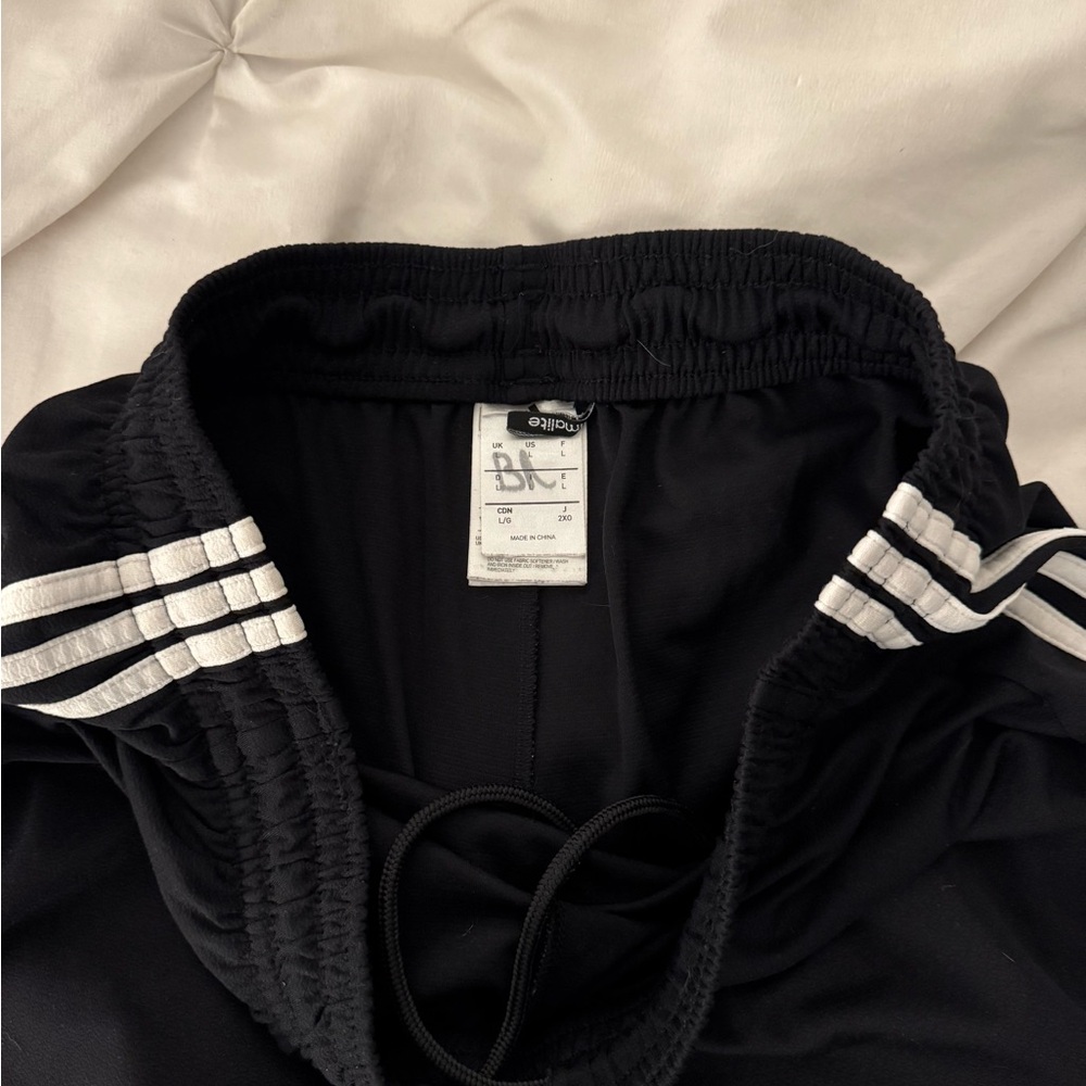 Adidas Black Shorts with White Stripes - Picture 2 of 3